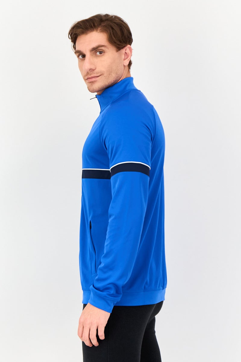 Nike Men Dri Fit  Embroidered Logo Training Jacket, Blue - Image 2